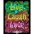 thumbnail image 1 of Live Laugh Love - Fuzzy Velvet Coloring Poster for Kids, Toddlers and Adults (Excellent quiet time arts and crafts activity) - Arrives uncolored, 1 of 2