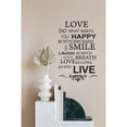 thumbnail image 1 of Live Laugh Love Happy Smile Inspirational Quote Vinyl Wall Decal - Removable & Durable Uplifting Home Decor for Living Room, Bedroom, Office - Positive Vibes Wall Art Sticker, 1 of 3
