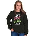 thumbnail image 1 of Live Laugh Love Inspirational Cute Women Plus Size Crewneck Sweatshirt Brisco Brands 2X, 1 of 2