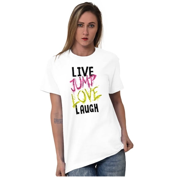 Live Laugh Love Inspirational Cute Women's Graphic T Shirt Tees Brisco Brands L