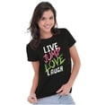 thumbnail image 1 of Live Laugh Love Inspirational Cute Womens Fitted Plus Size Graphic Tee Brisco Brands 2X, 1 of 2