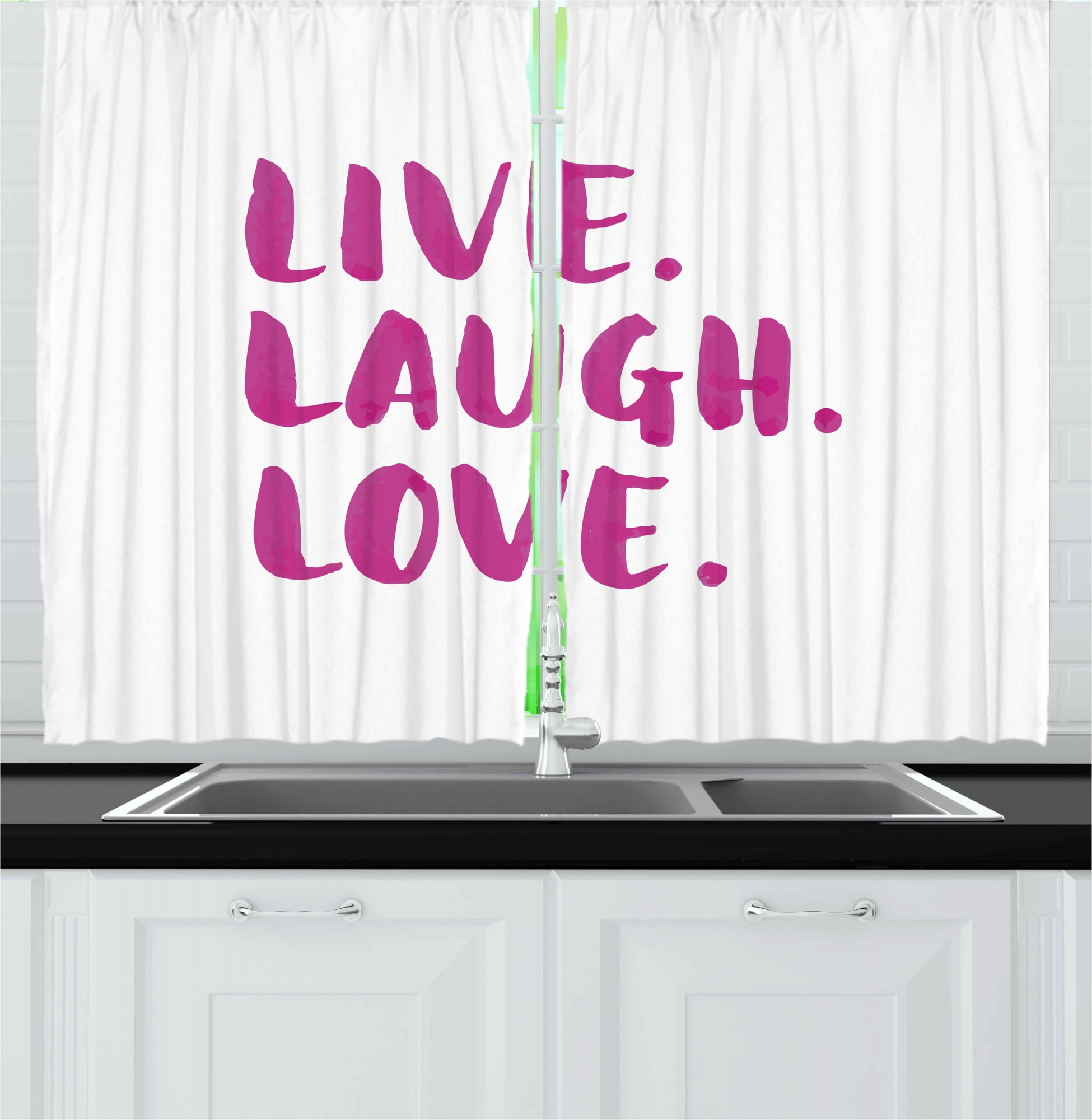 Live Laugh Love Kitchen Curtains, Positive Live Laugh Love Words with
