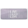thumbnail image 1 of Live Laugh Love Kitchen Mat, Greyscale Polygonal Pattern Background with Rectangular Frame Words, Plush Decorative Kitchen Mat with Non Slip Backing, 47" X 19", Pale Grey White, by Ambesonne, 1 of 1