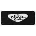 thumbnail image 1 of Live Laugh Love Kitchen Mat, Illustration of a Grunge Inspired Heart and a Words on Black Background, Plush Decorative Kitchen Mat with Non Slip Backing, 47" X 19", Black White, by Ambesonne, 1 of 1