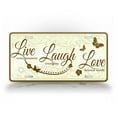 thumbnail image 1 of Live Laugh Love License Plate Butterflies and Flowers Simple Living Auto Tag, 1 of 3