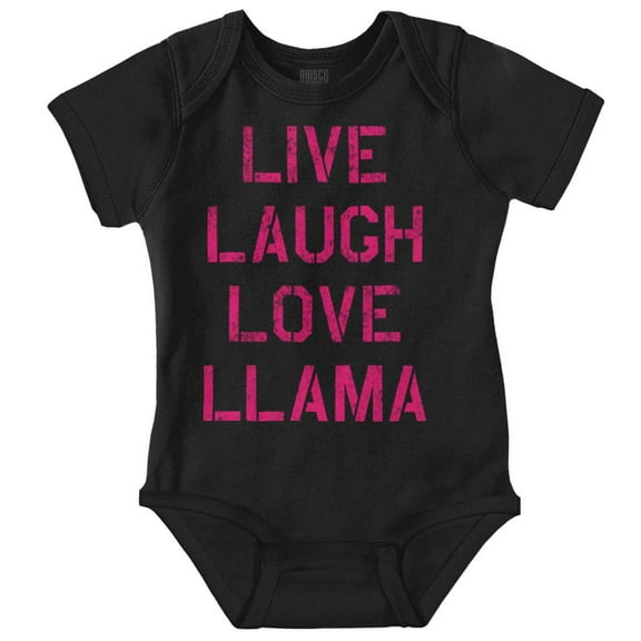 Live Laugh Love Llama Alpaca Humor Bodysuit Jumper Girls Infant Baby Brisco Brands 12M