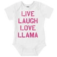 thumbnail image 1 of Live Laugh Love Llama Alpaca Humor Bodysuit Jumper Girls Infant Baby Brisco Brands 12M, 1 of 6