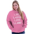 thumbnail image 1 of Live Laugh Love Llama Alpaca Humor Hoodie Sweatshirt Women Brisco Brands 5X, 1 of 6