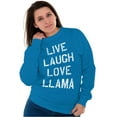 thumbnail image 1 of Live Laugh Love Llama Alpaca Humor Women Crewneck Sweatshirt Brisco Brands 2X, 1 of 6