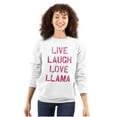 thumbnail image 1 of Live Laugh Love Llama Alpaca Humor Women Crewneck Sweatshirt Brisco Brands S, 1 of 6