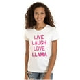 thumbnail image 1 of Live Laugh Love Llama Alpaca Humor Womens Slim Fit Graphic Tee Brisco Brands L, 1 of 5