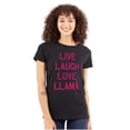 thumbnail image 1 of Live Laugh Love Llama Alpaca Humor Womens Slim Fit Graphic Tee Brisco Brands M, 1 of 5