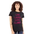 thumbnail image 1 of Live Laugh Love Llama Alpaca Humor Womens Slim Fit Graphic Tee Brisco Brands X, 1 of 5