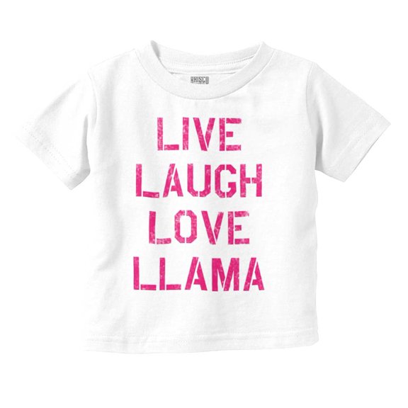 Live Laugh Love Llama Alpaca Humor Youth T Shirt Tee Girls Infant Toddler Brisco Brands 24M