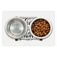 thumbnail image 1 of Live Laugh Love Pet Mat for Food and Water, Hand Lettering Style Motivational Live Laugh Love Words Monochrome Design, Non-Slip Rubber Mat for Dogs and Cats, 18" X 12", by Ambesonne, 1 of 2