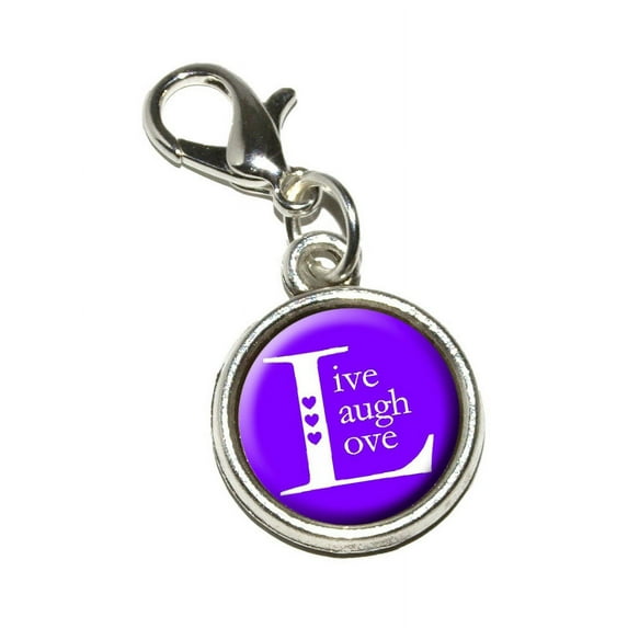 Live Laugh Love Purple Bracelet Charm