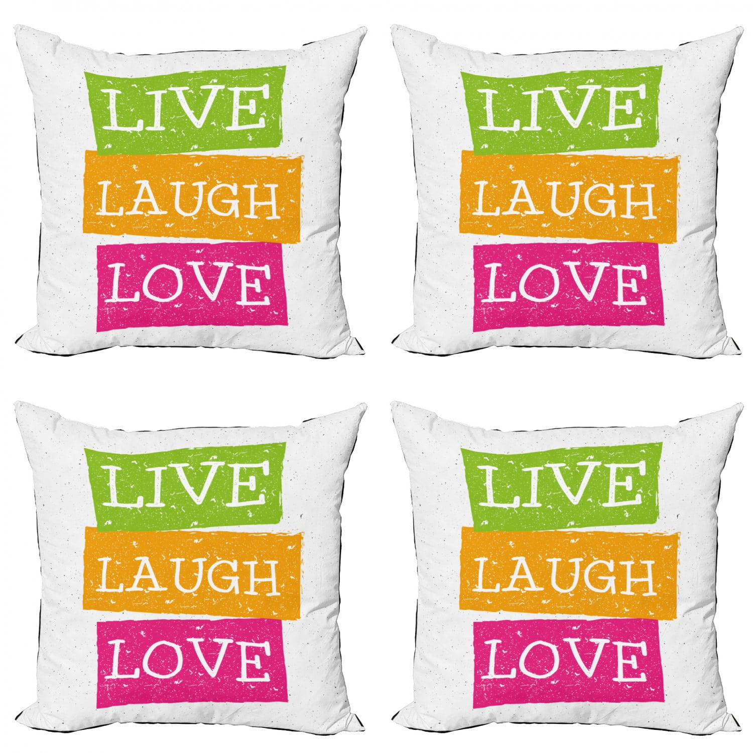 Live Laugh Love Throw Pillow Cushion Case Pack of 4, Lifestyle Message