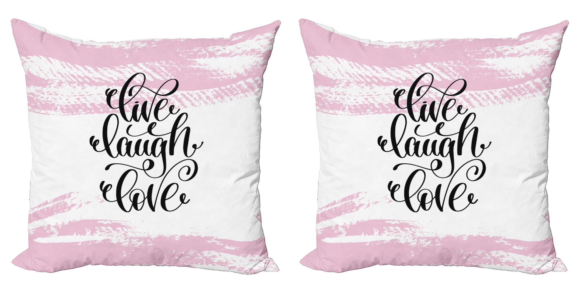 Live Laugh Love Throw Pillow Cushion Cover Pack of 2, Abstract Pink