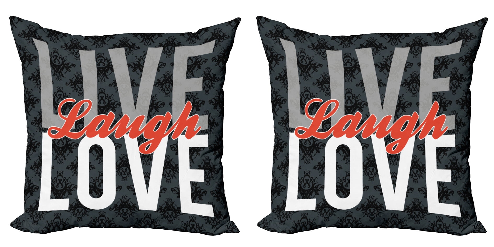 Live Laugh Love Throw Pillow Cushion Cover Pack of 2, Different Typed