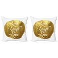 thumbnail image 1 of Ambesonne Live Laugh Love Throw Pillow Cover 2 Pack, Big Spot Words, 20", Pale Coffee Yellow, 1 of 2