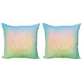 thumbnail image 1 of Ambesonne Live Laugh Love Throw Pillow Cover 2 Pack, Circular Ombre Text, 18", Multicolor, 1 of 2