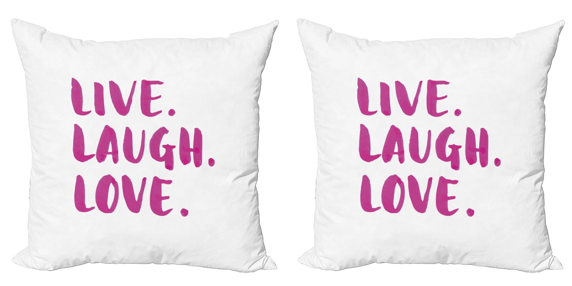 Ambesonne Live Laugh Love Throw Pillow Cover 2 Pack, Positive Words, 20 ...