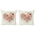thumbnail image 1 of Ambesonne Live Laugh Love Throw Pillow Cover 2 Pack, Heart Butterfly, 20", Pale Pink Black White, 1 of 2