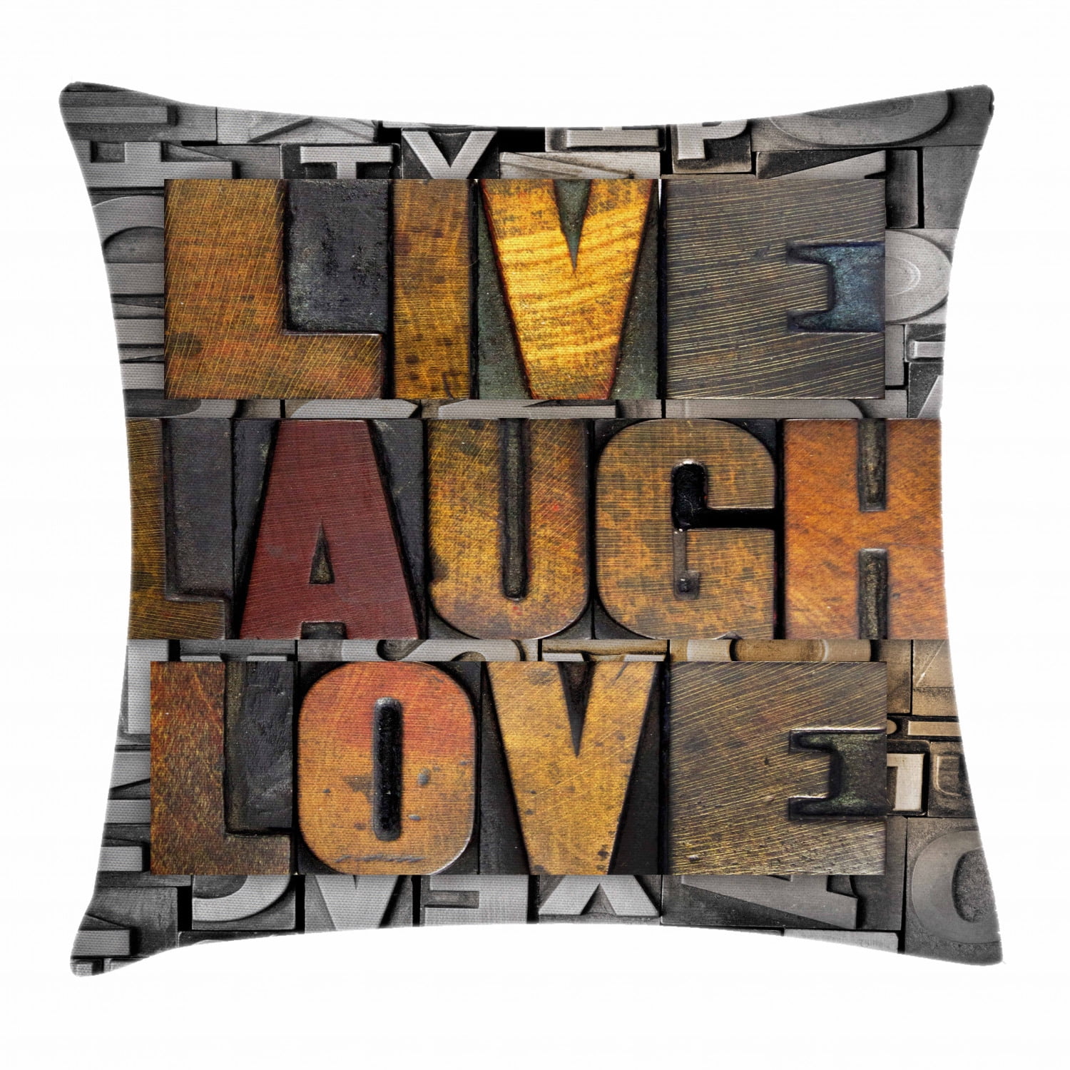 Live Laugh Love Throw Pillow Cushion Cover, Saying Promoting The Values