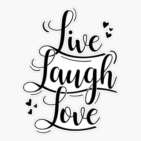 Live Laugh Love Typography Quote Sticker