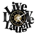 thumbnail image 1 of Live Laugh Love Vinyl Record Wall Clock Gifts for Holiday ,Handmade 12”Black Wall Clock Unique Gifts for Men Women for Birthday Wall Decor, 1 of 1