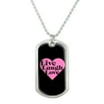 thumbnail image 1 of Live Laugh Love in Heart Military Dog Tag Pendant Necklace with Chain, 1 of 4