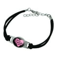 thumbnail image 1 of Live Laugh Love in Heart Novelty Suede Leather Metal Bracelet, 1 of 3
