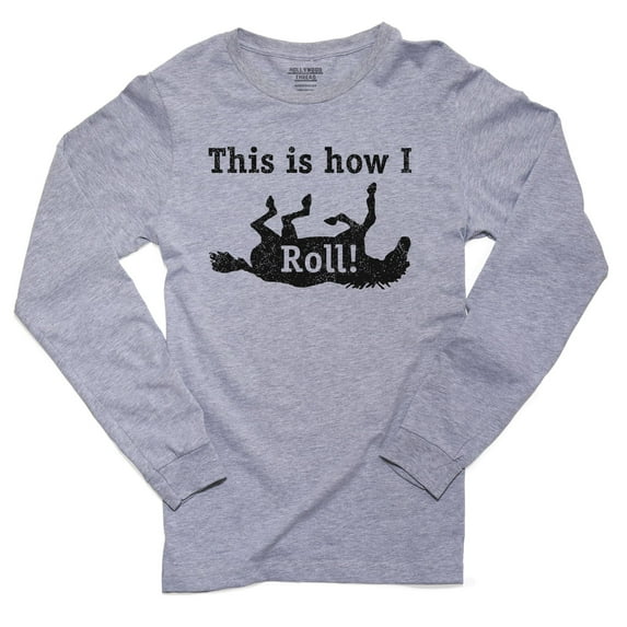 Live Laugh Ride Horseback Riding Equestrian Men's Long Sleeve Grey T-Shirt