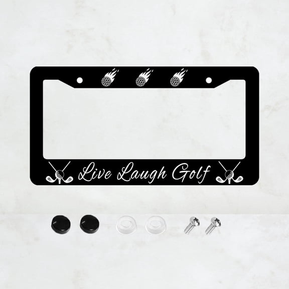 Live Laughter Golf License Plate Prame Aluminum Rust-Proof Auto Parts License Plate Decorative Screws Fit Standard 2 Holes 1 U.S. License Plate, 12.2x 6.3 Inch