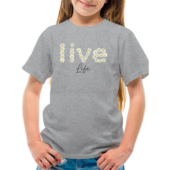 Live Life Daisy Lettering T-Shirt Juniors -Image by Shutterstock,  x-Small