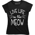 thumbnail image 1 of Live Life In The Meow Cat Lovers Pet Animal Rescue Kitchen T-Shirt, 1 of 4
