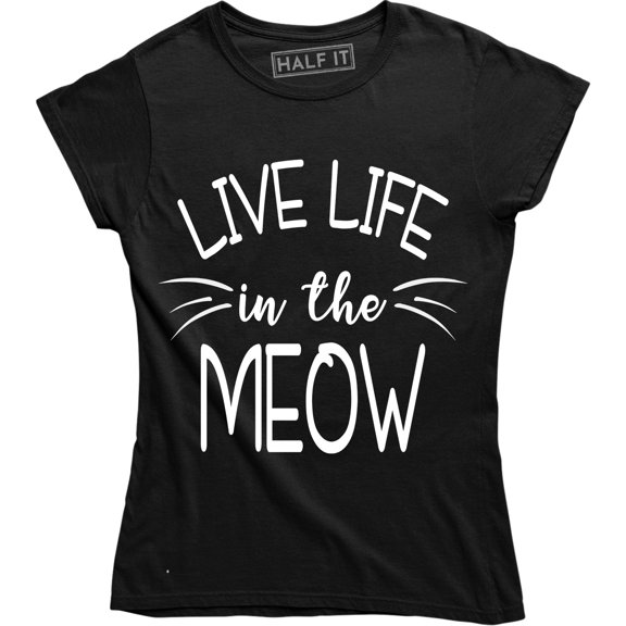 Live Life In The Meow Cat Lovers Pet Animal Rescue Kitchen T-Shirt