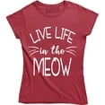thumbnail image 1 of Live Life In The Meow Cat Lovers Pet Animal Rescue Kitchen T-Shirt, 1 of 4