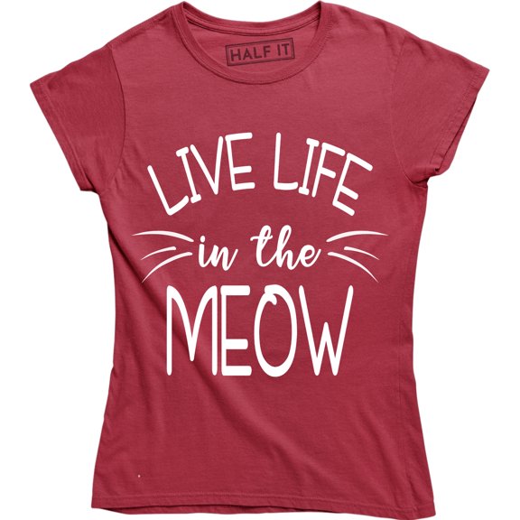 Live Life In The Meow Cat Lovers Pet Animal Rescue Kitchen T-Shirt