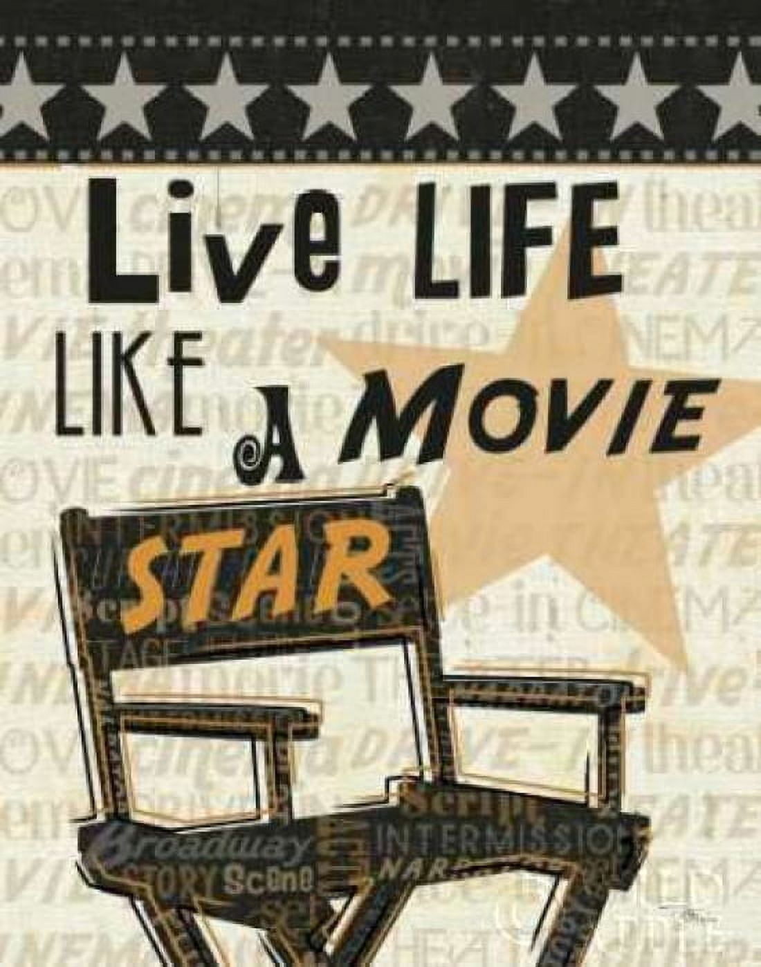 Live Life Like a Movie Star Canvas Art - Pela Studio (22 x 28)
