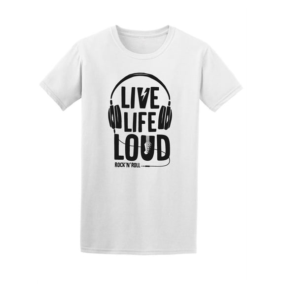 Live Life Loud Headphones Tee Men's -Image by Shutterstock