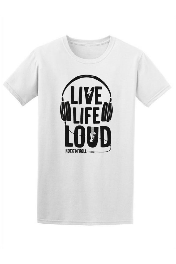 Live Life Loud Headphones Tee Men's -Image by Shutterstock