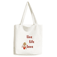 thumbnail image 1 of Live Life Love Art Deco Fashion Tote Canvas Bag Shopping Satchel Casual Handbag, 1 of 3