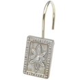 thumbnail image 1 of Live Life Set of 12 Hand Painted Resin Shower Curtain Hooks - Silver Flower, 1 of 2