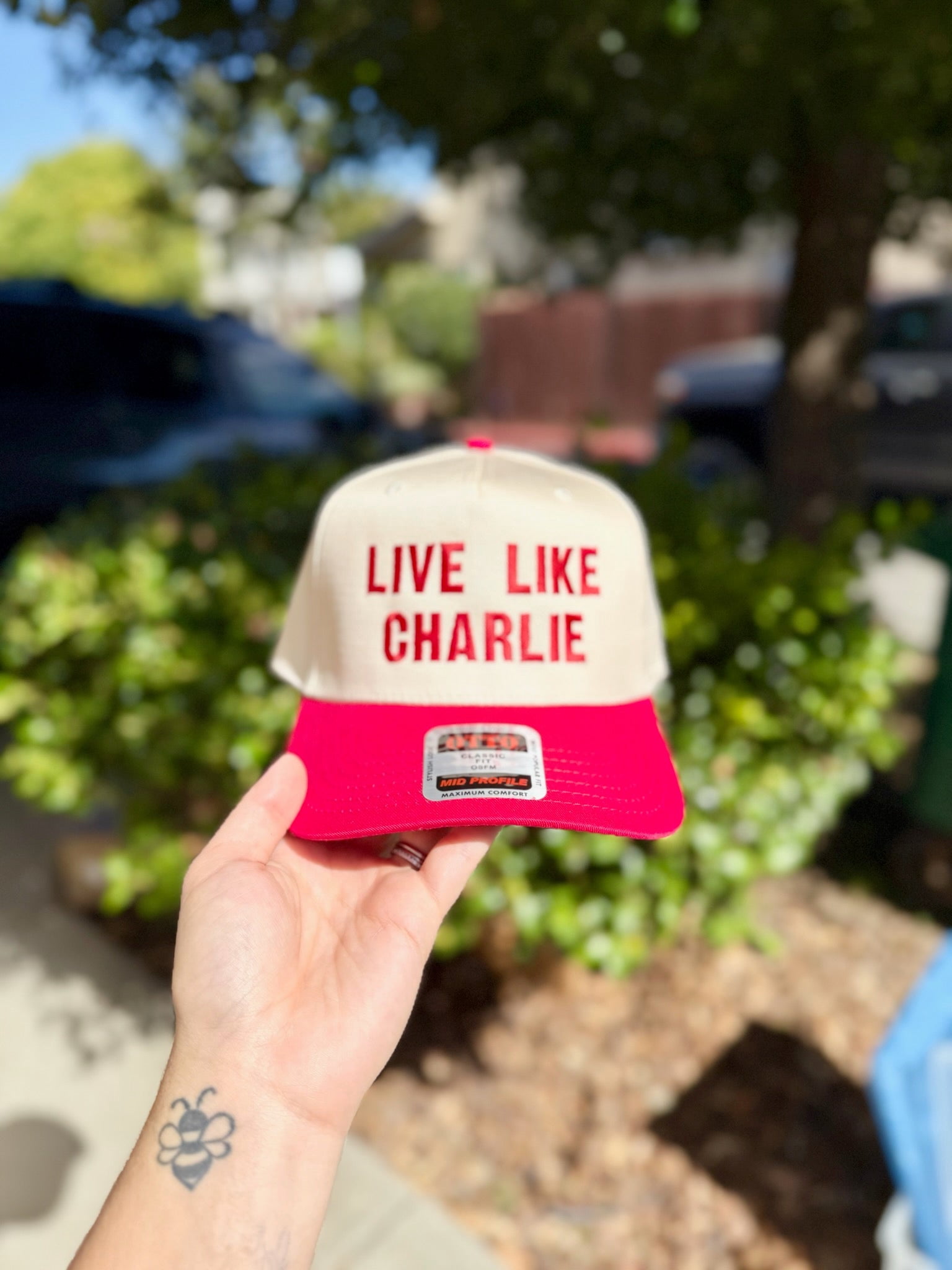 Live Like Charlie Embroidered 5 Panel Baseball Cap Inspirational ...