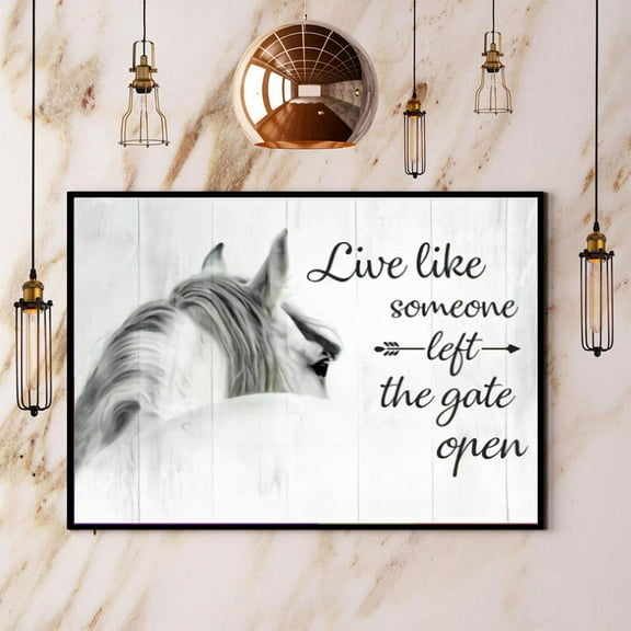 Live Like Someone Left The Gate Open Horse Paper Poster No Frame Matte Wall Art Decor 11 x 17 Inch Poster