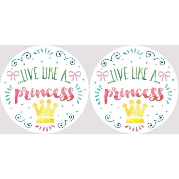 Live Like a Princess Golden Crown Car Coasters Set of 2