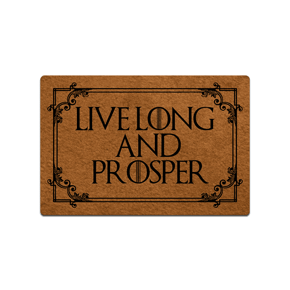 Live Long And Prosper Doormat Funny Welcome Doormat Home and Office Decorative Indoor/Outdoor/Kitchen Mat Non-Slip Rubber 30"(L) by 18"(W)