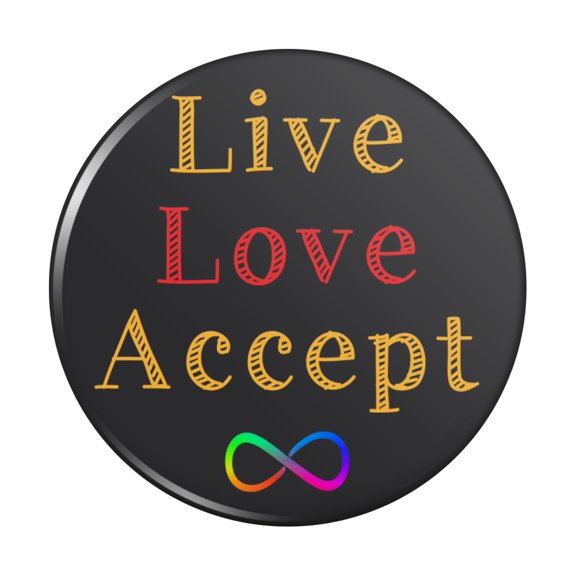Live Love Accept Autism Awareness Infinity Rainbow Kitchen Refrigerator Locker Button Magnet