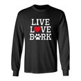 thumbnail image 1 of Live Love Bark Adult Long Sleeve Shirt-Black-5XL, 1 of 4